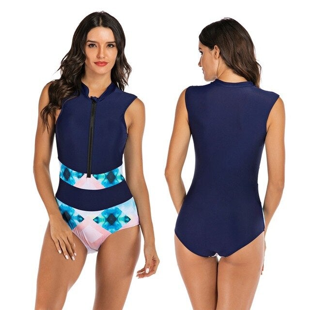R&B Einteiliger Sport-Badeanzug mit interessantem Design
