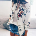 R&B | Blumenmuster Bomberjacke Polyester Stilvoll, Lässig