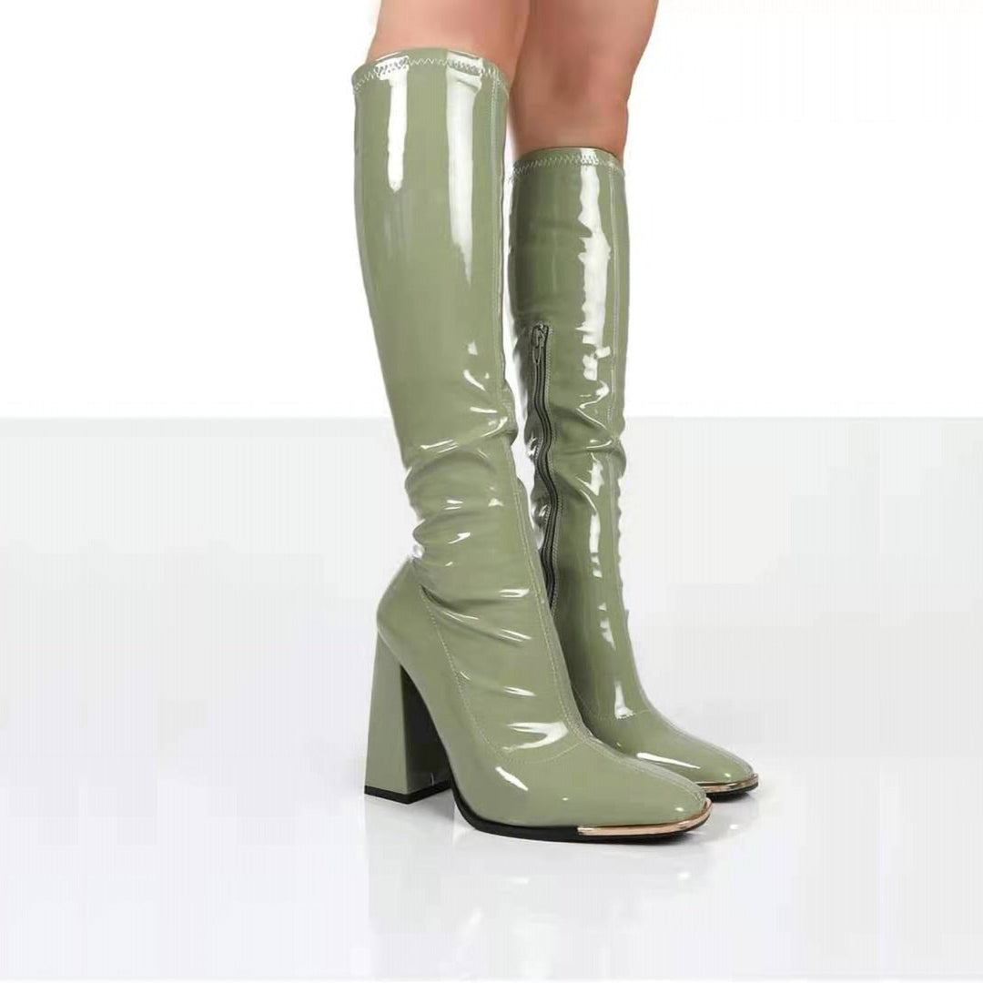 R&B Lackstiefel mit Absatz