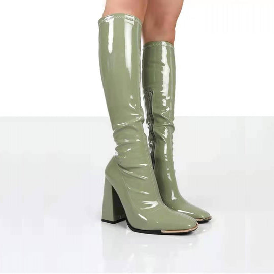 R&B Lackstiefel mit Absatz