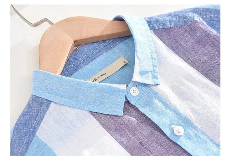R&B | Gestreifte Leichtgewichts-shirt Baumwollmischung Lässiger Stil