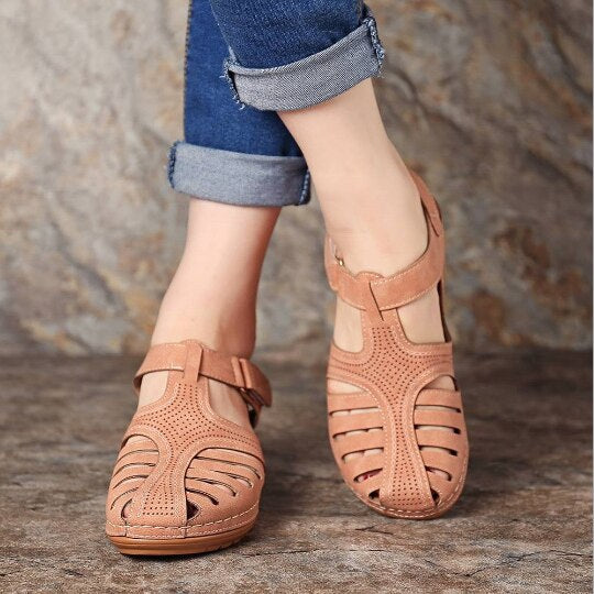 Leder Retro Orthopädische Sandalen R&B