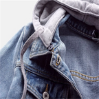 R&B | Denimjacke für Frauen Lässiger Look für Den Herbst Abnehmbare Kapuze