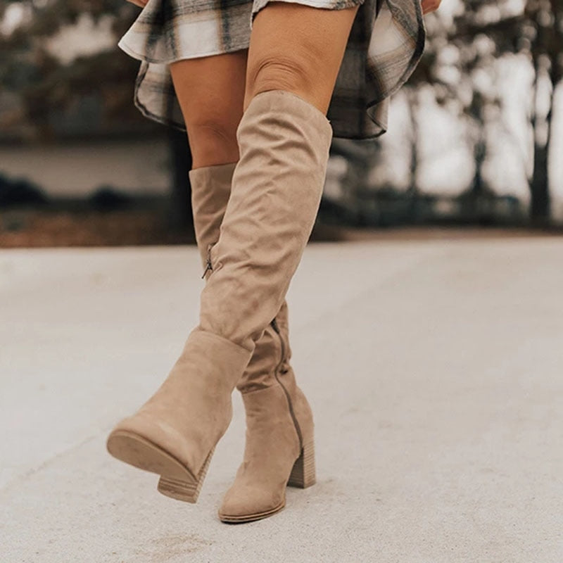 R&B | Wildleder Kniehohe Stiefel