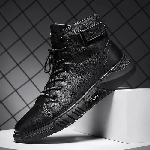 Einzigartige schwarze Lederschuhe R&B