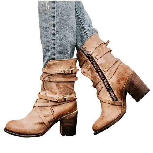 Damen Ankle Boots mit Vintage-Charme & modernem Absatz R&B