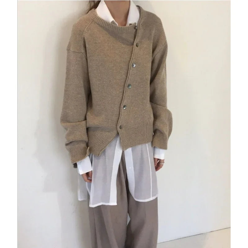 Wickel-Cardigan mit Knopfdetail