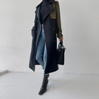 R&B | Schicker marineblauer und olivfarbener Trenchcoat