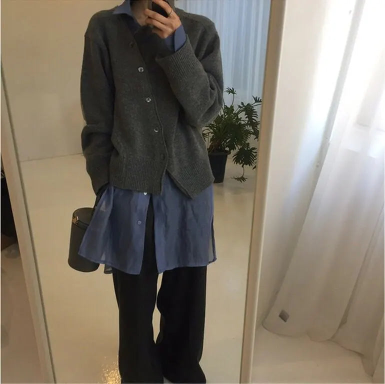 Wickel-Cardigan mit Knopfdetail