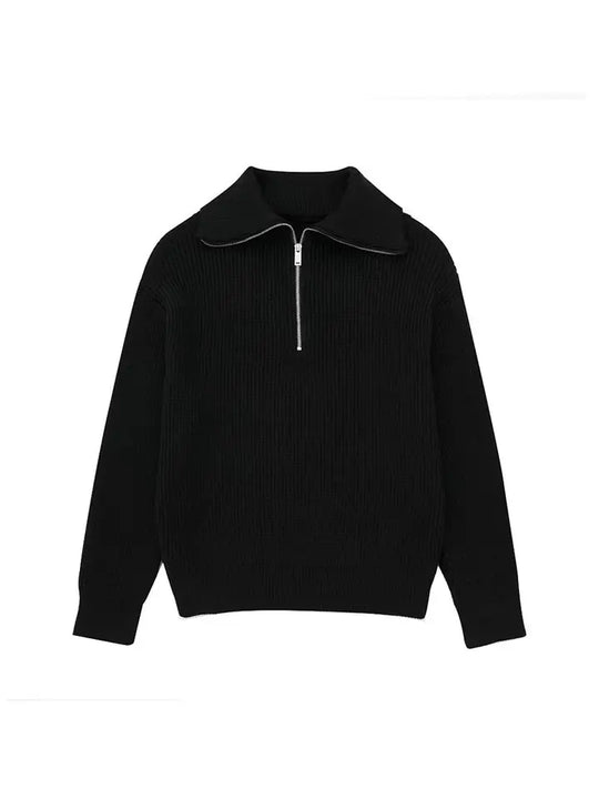 R&B | Retro Halbzip Gestreifter Pullover