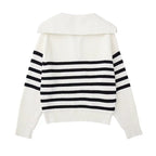 R&B | Retro Halbzip Gestreifter Pullover