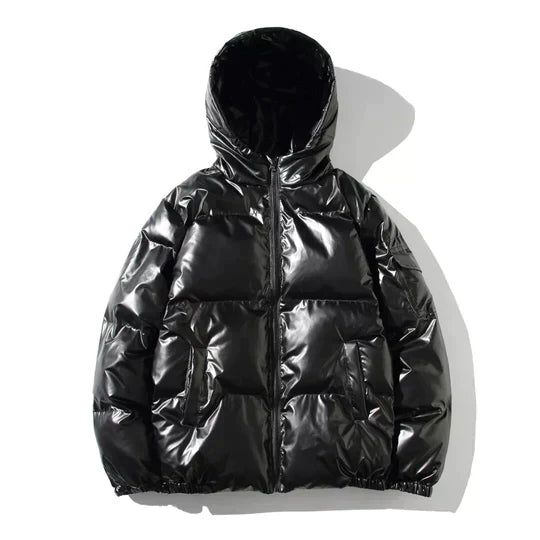 R&B - Winddichte metallische Winter-Pufferjacke
