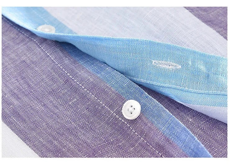 R&B | Gestreifte Leichtgewichts-shirt Baumwollmischung Lässiger Stil