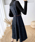 R&B | Frauen Stilvolles Vintage-Kariertes Kleid