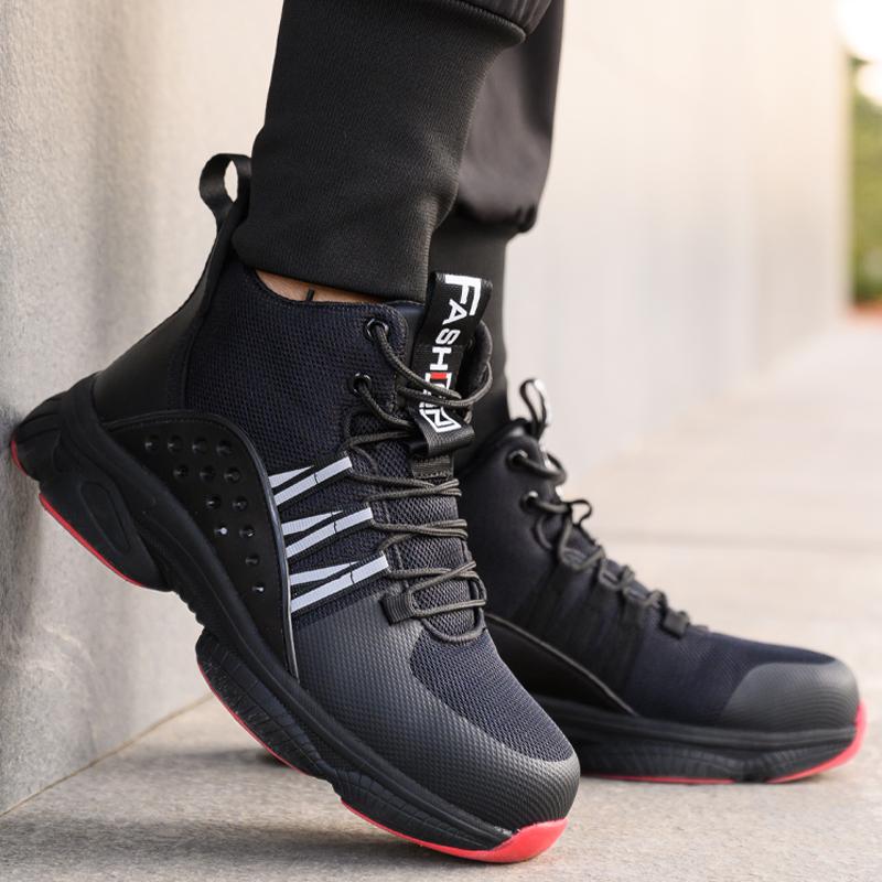 Männer Arbeit Sicherheit Schuhe Bau Anti-smash Punktion-Proof Unzerstörbar Boot R&B