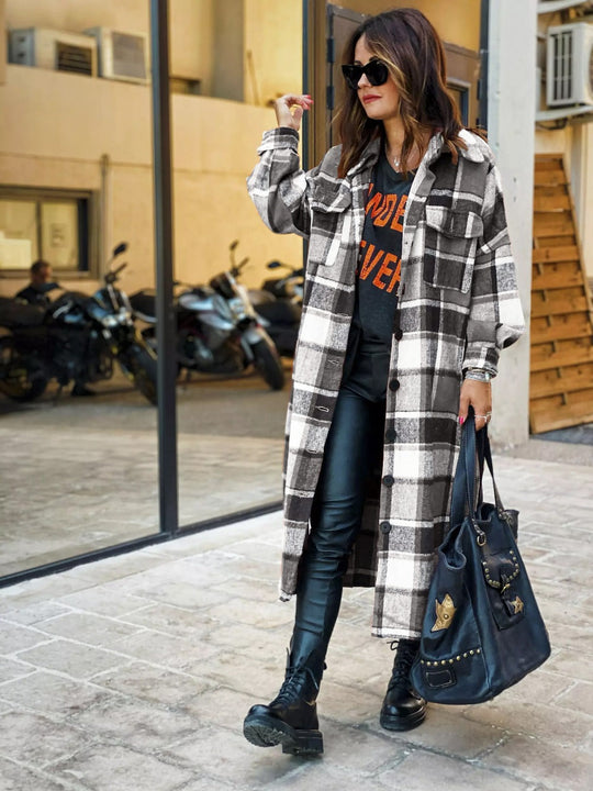 R&B | Flanell Karotrenchcoat