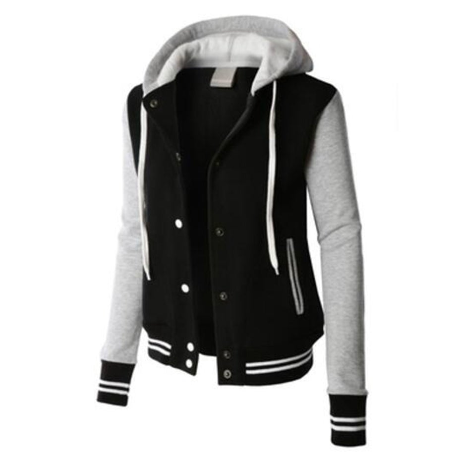 R&B | Lässige Langärmelig Kapuze Jacke mit Knöpfen