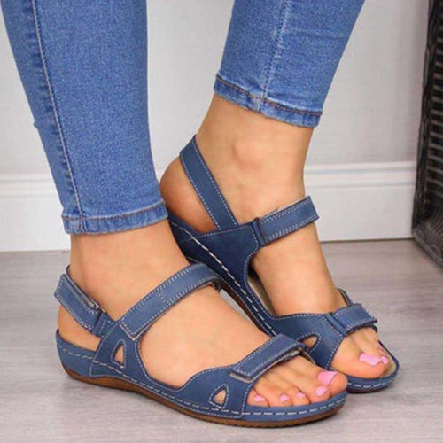 R&B | Bliss Clark Orthopädische Sommersandalen mit Klettverschluss für Frauen
