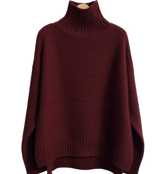 R&B | Oversized Rollkragenpullover Gestricktes Polyester Komfort und Eleganz