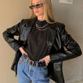 R&B | MODACHIC Freizeitblazer aus PU-Leder