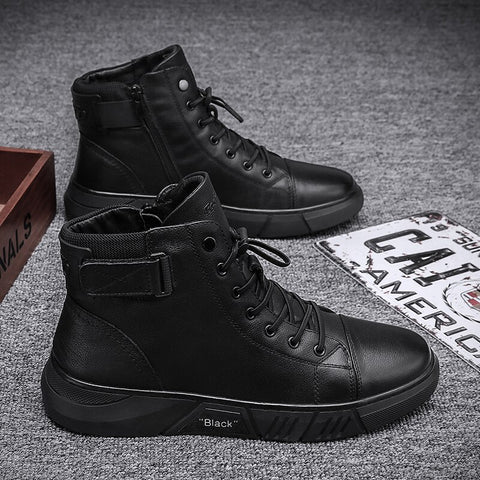 Einzigartige schwarze Lederschuhe R&B