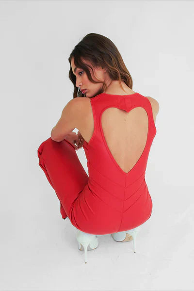R&B | Hollywood Herz Ausschnitt Bodycon Jumpsuit – Stilvoll und Figurschmeichelnd