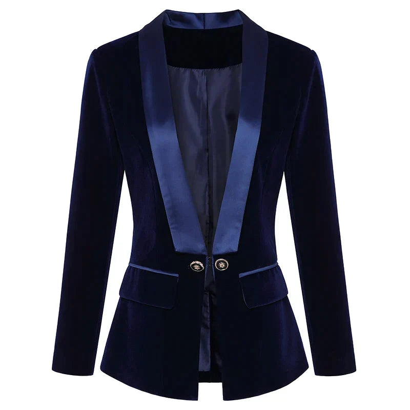Samt Smokingjacke mit Satinrevers