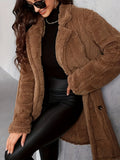 R&B | Langer Strickmantel mit Revers für Damen - Winter