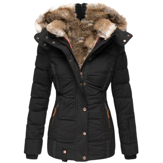 R&B | Gesteppter Wintermantel für Damen mit Fellkragen