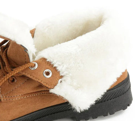 Wasserdichte, fleecegefütterte, rutschfeste Winterstiefel mit Schnürsenkeln R&B