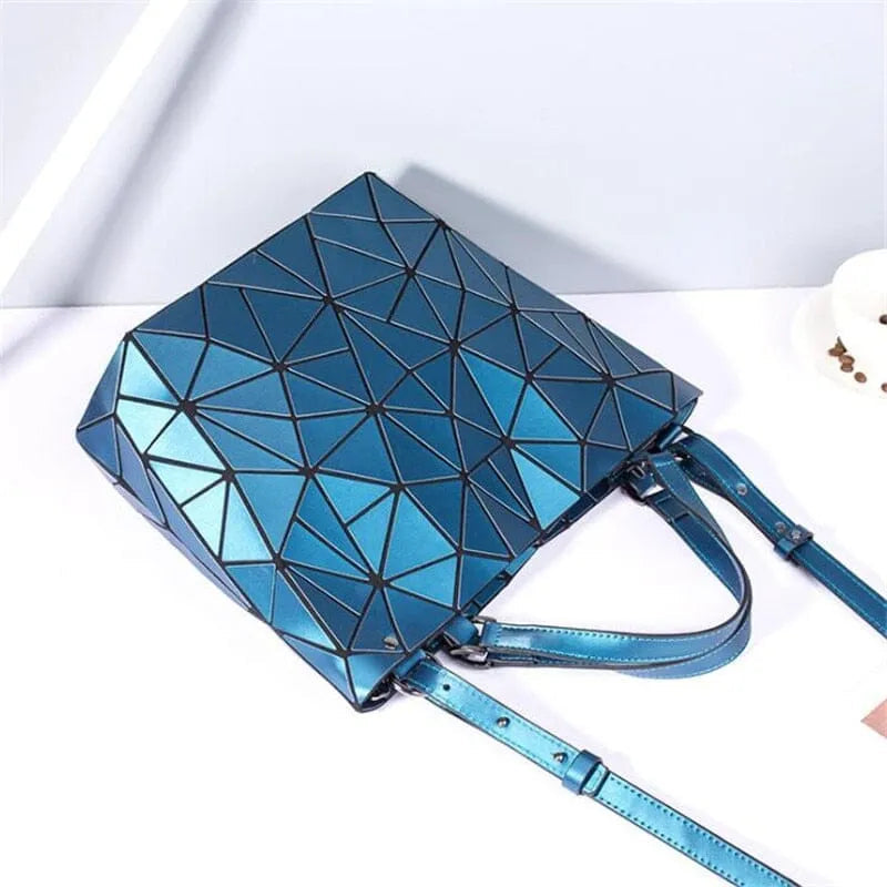 R&B | Tasche Geometrisches Muster Blau Funktional für Die Moderne Frau