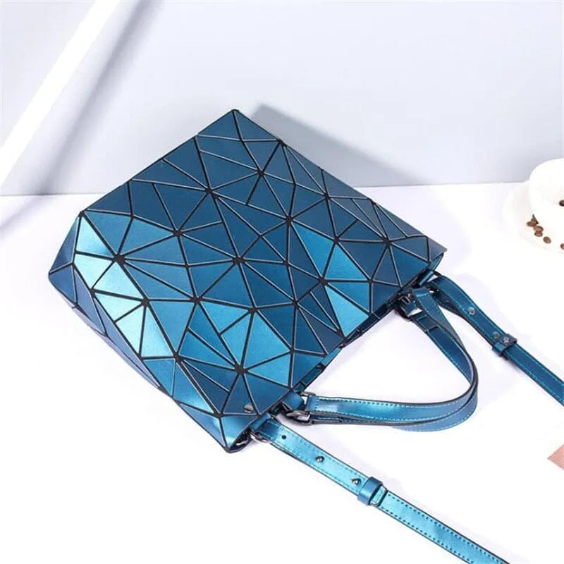 R&B | Tasche Geometrisches Muster Blau Funktional für Die Moderne Frau