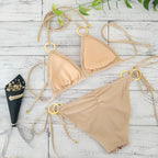 Heidi-Mode | Neu Sexy Bikinis Pailletten Goldfarbe Frauen Bandage Bikini Set Push-Up Vorgepolsterter Bh Badeanzug Set Bademode