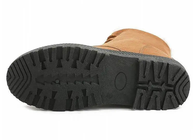Wasserdichte, fleecegefütterte, rutschfeste Winterstiefel mit Schnürsenkeln R&B