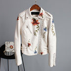 R&B | Bikerjacke mit Stickerei Pu-leder Elegant, Einzigartig