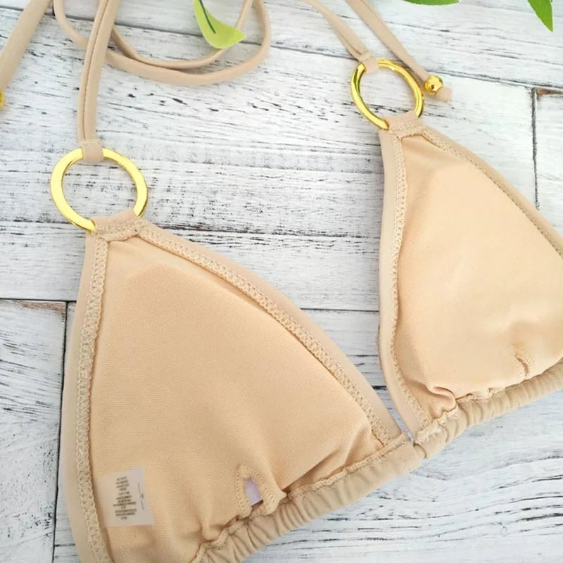 Heidi-Mode | Neu Sexy Bikinis Pailletten Goldfarbe Frauen Bandage Bikini Set Push-Up Vorgepolsterter Bh Badeanzug Set Bademode