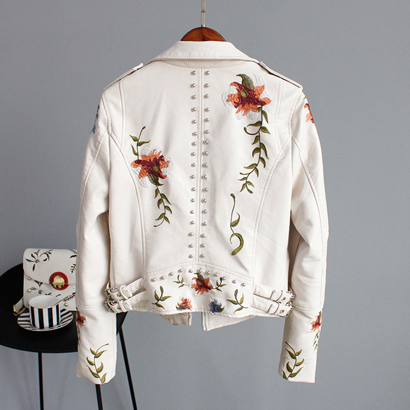 R&B | Bikerjacke mit Stickerei Pu-leder Elegant, Einzigartig