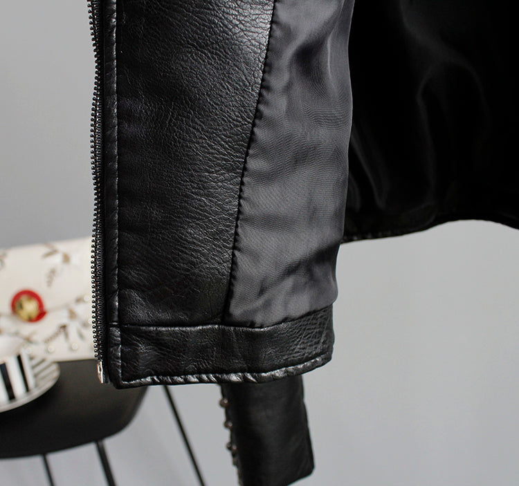 R&B | Bikerjacke mit Stickerei Pu-leder Elegant, Einzigartig