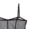 R&B | Stern Schwarz Netz Transparent Ärmelloses Maxi Kleid