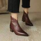 R&B | Damenstiefelette Aus Leder mit Blockabsatz