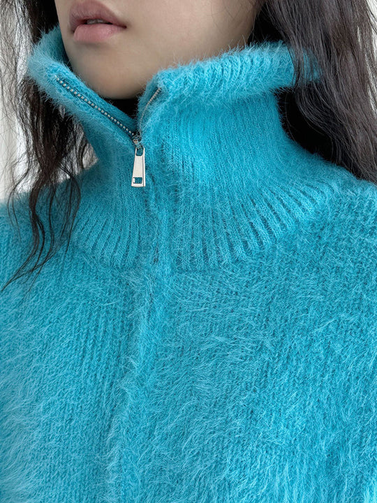 R&B | Flauschiger Pullover mit Reißverschluss