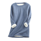 R&B | Weicher Pullover mit Fleece-futter Warm und Bequem Perfekt für Heimeligkeit