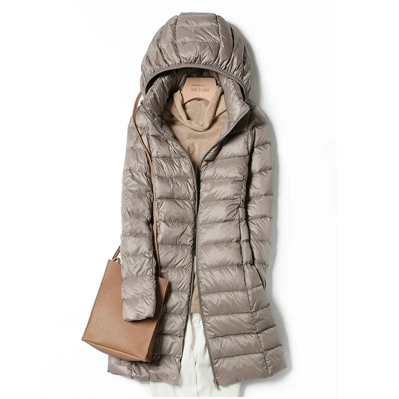 R&B | Ultraleichte Lange Daunenjacke für Damen