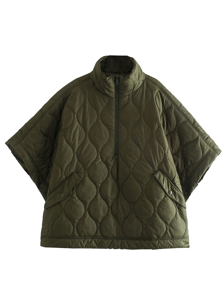 R&B | Damen Wattierte Winterjacke mit Kurzen Ärmeln und Hohem Kragen