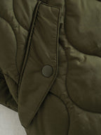 R&B | Damen Wattierte Winterjacke mit Kurzen Ärmeln und Hohem Kragen