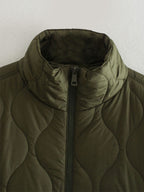 R&B | Damen Wattierte Winterjacke mit Kurzen Ärmeln und Hohem Kragen
