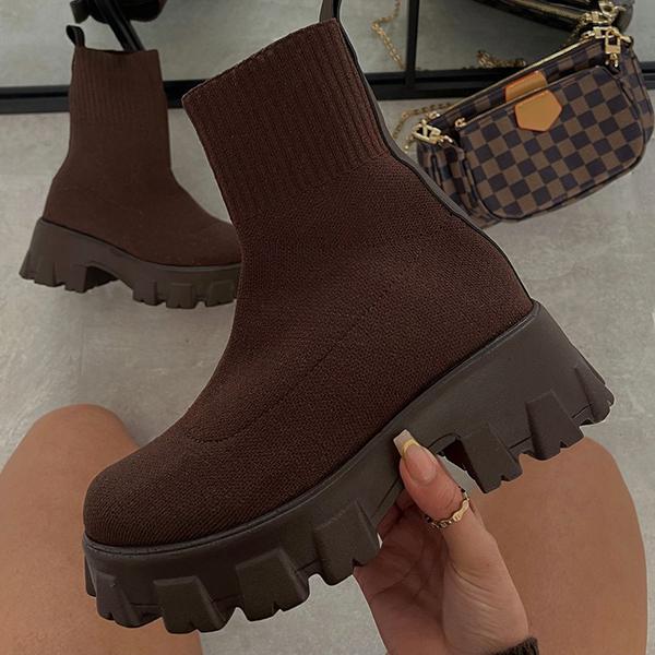 Lässige Schlittschuhsockenstiefel mit dicker Sohle R&B