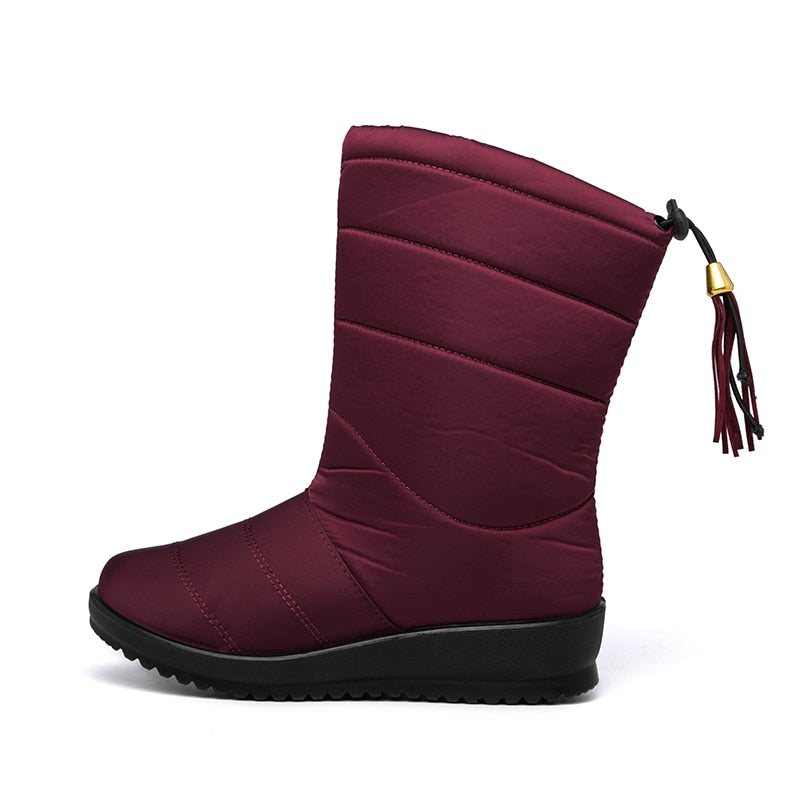 R&B | Wasserdichte Ultraleichte Kunstfell Gefütterte Quastenschnee Stiefel