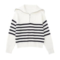 R&B | Retro Halbzip Gestreifter Pullover