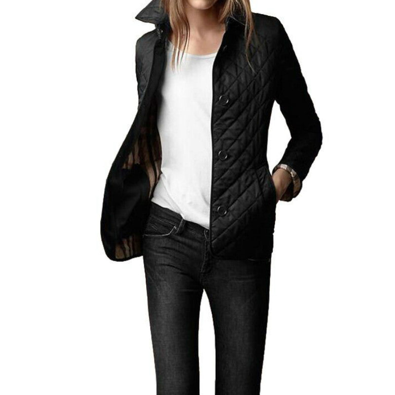 R&B | Damen Stilvolle Karierte Jacke Mit Reverskragen